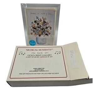 Vintage Musical Moments Music Box Picture Frame Flower Vase "Feelings"